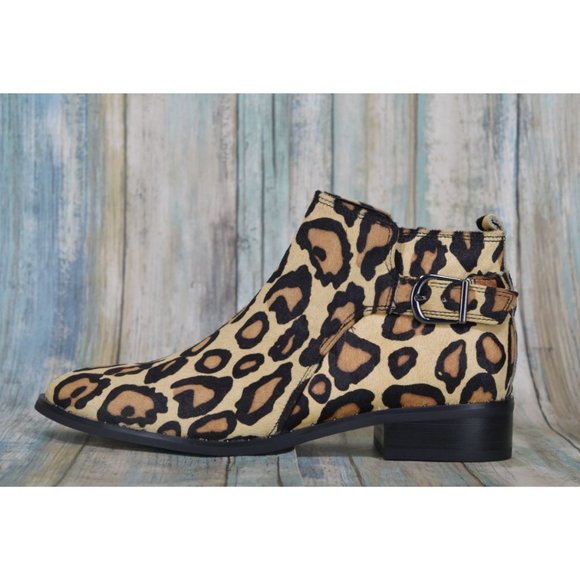 Blondo Tami Waterproof Leopard Print Ankle Boots Size 5.5 (M) Calf Hair Booties - Picture 3 of 13